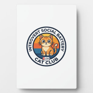 Introvert Sozialbatterie Katze Süße Kitty Design - Fotoplatte