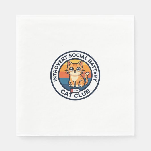 Introvert Sozialbatterie Katze Süße Kitty Design - Serviette (Vorderseite)