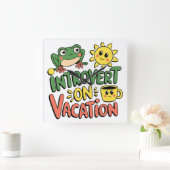 Introvert Sunshine Break Quadratische Wanduhr (Zuhause)