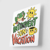 Introvert Sunshine Break Quadratische Wanduhr (Winkel)