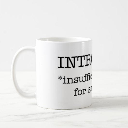 INTROVERT unzulängliche Energie-Tasse Kaffeetasse (Links)