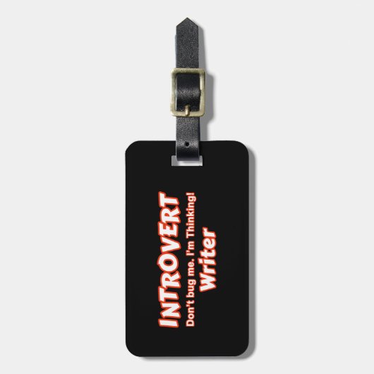 Introvert Writer Gepäckanhänger (Vorderseite vertikal)
