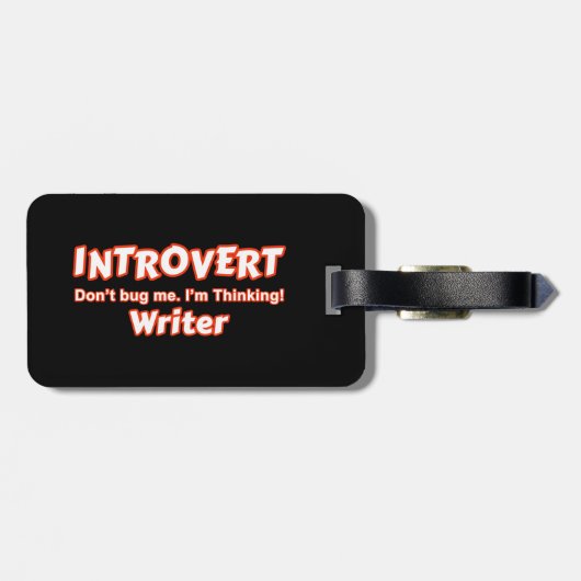 Introvert Writer Gepäckanhänger (Rückseite horizontal)
