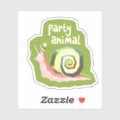 Introvertebrates Party Schnecke - kleiner Aufklebe Aufkleber (Blatt)