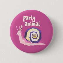 Introvertebrates Rosa Party Schnecke Abzeichen