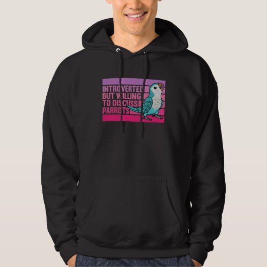 Introverted But Parrots Blue Monk Parakeet Quaker Hoodie (Vorderseite)