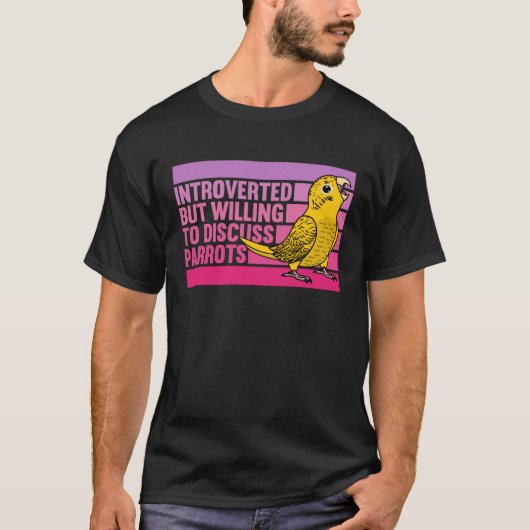 Introverted But Parrots Yellow Lutino Budgie Budge T-Shirt (Vorderseite)