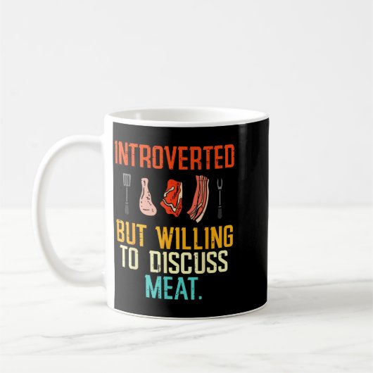 Introverted But Willing Discuss Meat Bbq Barbecue Kaffeetasse (Links)