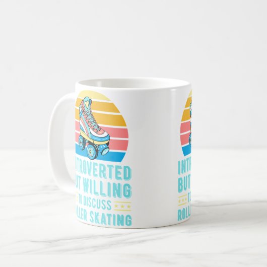 Introverted But Willing To Discuss Roller Skating Kaffeetasse (Vorderseite Links)
