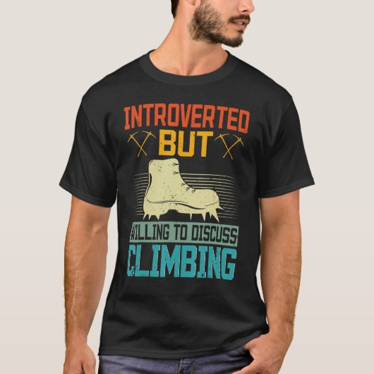 Introverted Climber Vintage Rock Climbing Boulderi T-Shirt (Vorderseite)