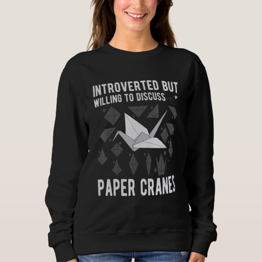 Introverted discuss paper crane folding origami ad sweatshirt (Vorderseite)