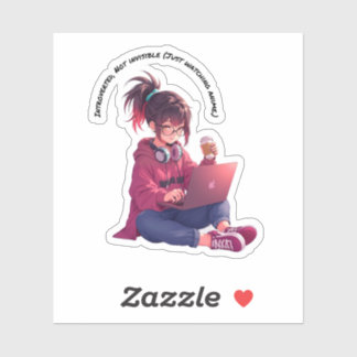 Introverted, No Invisible ( Just Watching Anime) Aufkleber
