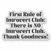 Introverter Club Aufkleber (Vorderseite)