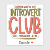Introverter Club Aufkleber (Blatt)