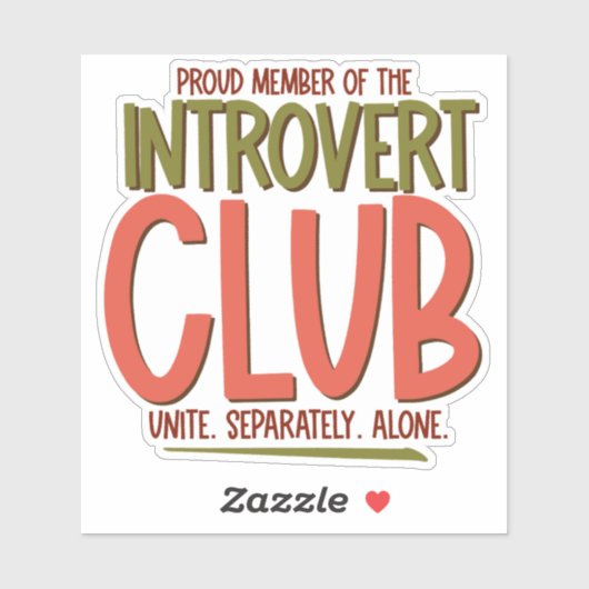 Introverter Club Aufkleber (Blatt)