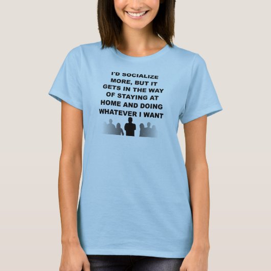 Introvertieren Bleibe auf Zuhause Funny T - Shirt (Vorderseite)