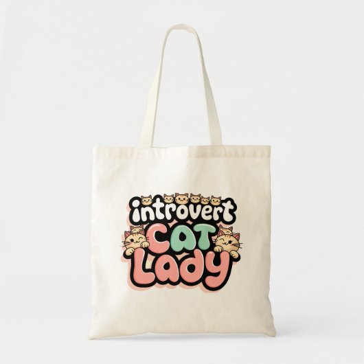 Introvertieren Cat Lady Tote Bag Tragetasche (Vorne)