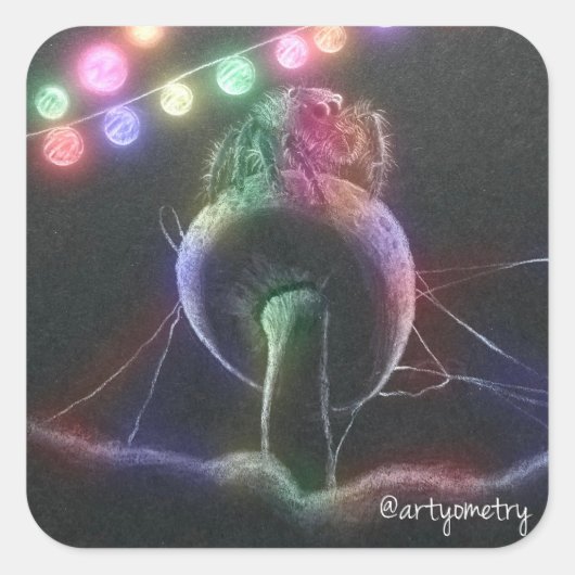 Introvertieren Party Quadratischer Aufkleber (Vorderseite)