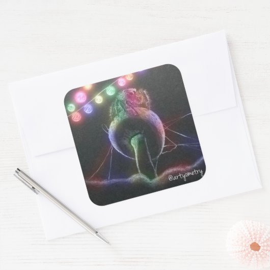 Introvertieren Party Quadratischer Aufkleber (Umschlag)