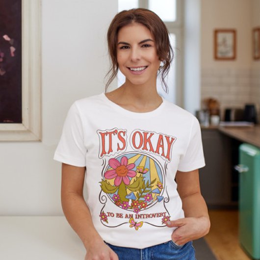 Introvertieren Retro Blume Funny Script Typografy Tri-Blend Shirt