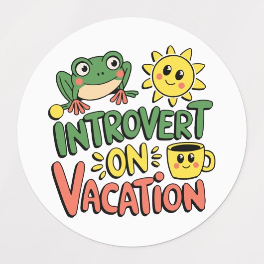 Introvertieren Sie Sunshine Break Etiketten (Design 1)