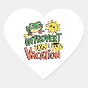 Introvertieren Sie Sunshine Break Herz-Aufkleber
