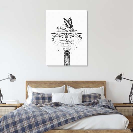 Introvertieren Stille Weisheitszettel Leinwanddruck (Insitu (Schlafzimmer))