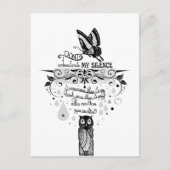 Introvertieren Stille Weisheitszettel Postkarte (Vorderseite)