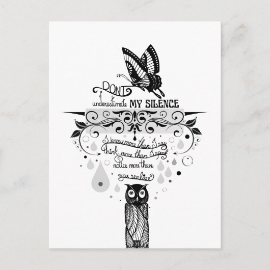 Introvertieren Stille Weisheitszettel Postkarte (Vorderseite)