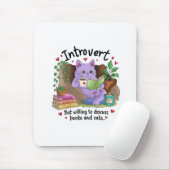 Introvertiert, aber bereit, über Bücher und Katzen Mousepad (Mit Mouse)
