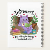 Introvertiert, aber bereit, über Bücher und Katzen Planer (Rückseite)