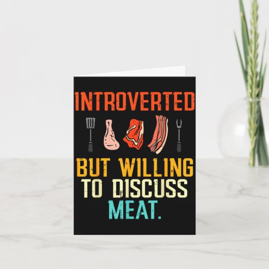 Introvertiert, aber bereit, über Fleisch Bbq Barbe Karte (Vorderseite)