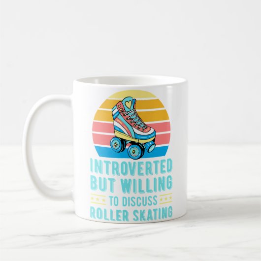 Introvertiert, aber bereit, über Rollschuhlaufen z Kaffeetasse (Links)