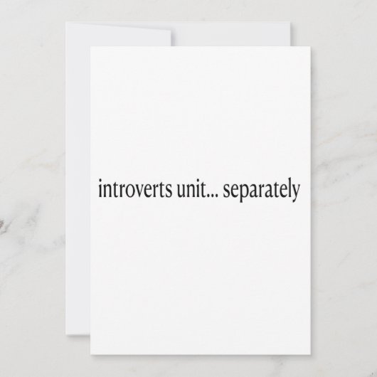 "Introvertiert getrennt" Einladung (Vorderseite)