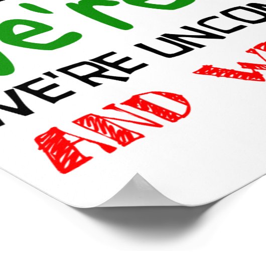 Introvertiert Unite Funny Poster Sign (Ecke)