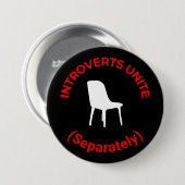 Introvertiert Unite (separat) - Funny Round Button (Vorne & Hinten)