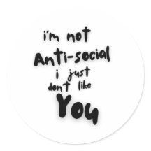 Introvertierte Club Anti-Social-Aufkleber