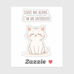Introvertierte Katze Aufkleber