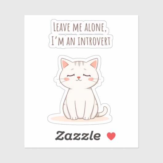 Introvertierte Katze Aufkleber (Blatt)