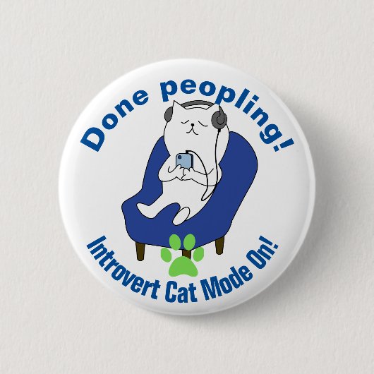 Introvertierte Katze Button (Vorderseite)