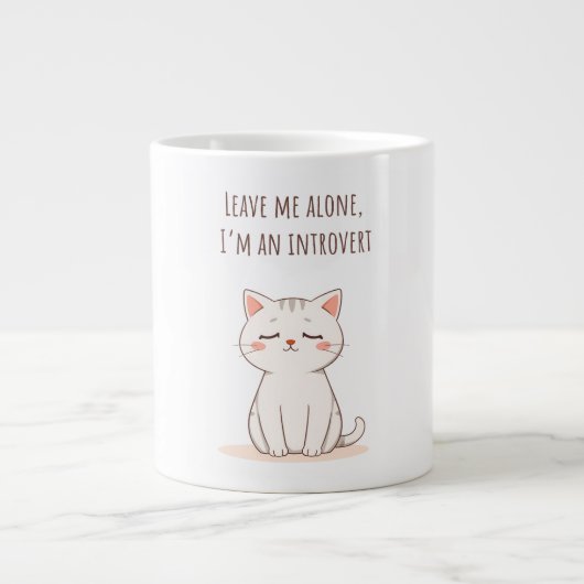 Introvertierte Katze Jumbo-Tasse (Vorderseite)