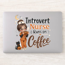 Introvertierte Krankenpfleger Halloween-Aufkleber