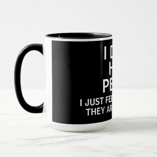 Introvertierte Menschen Funny Sprichwort Tasse (Links)