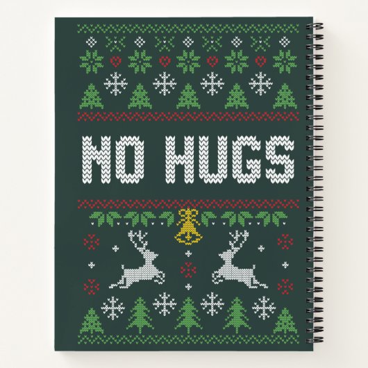 Introvertierte No Hugs Funny Ugly Weihnachtssüßer Notizblock (Rückseite)