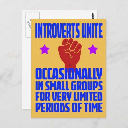 Introvertierte Postkarte (Vorne/Hinten)