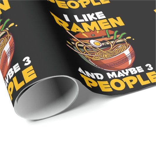 Introvertierte Ramen Feinschmecker Japanisch Noodl Geschenkpapier (Rolleneckpunkt)