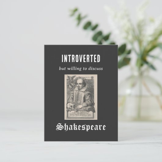 Introvertierte Shakespeare Literaturdrama Funny Postkarte (Stehend Vorderseite)