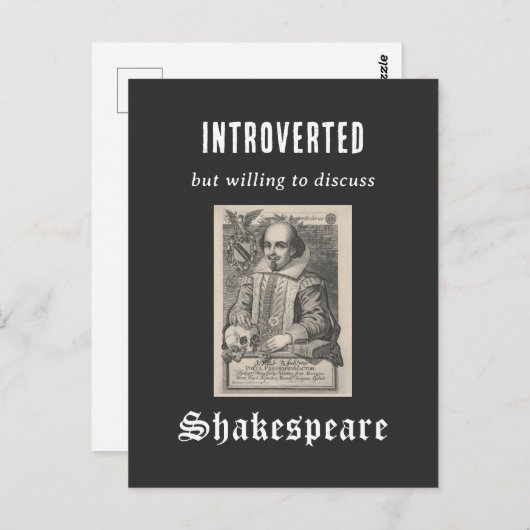 Introvertierte Shakespeare Literaturdrama Funny Postkarte (Vorne/Hinten)