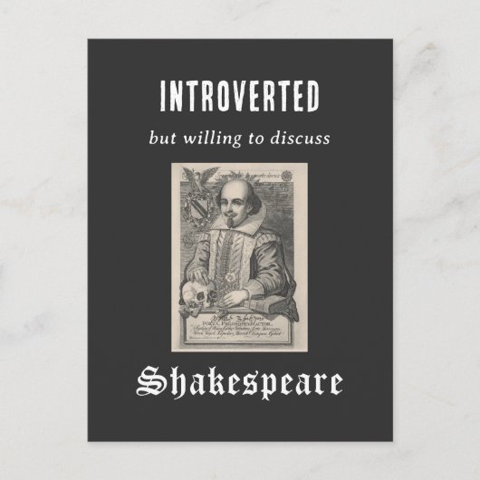 Introvertierte Shakespeare Literaturdrama Funny Postkarte (Vorderseite)
