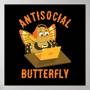 Introvertierte Spaß Ästhetische antisoziale Schmet Poster